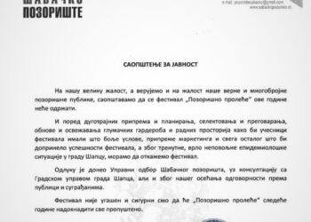 Otkazano „Pozorišno proleće“