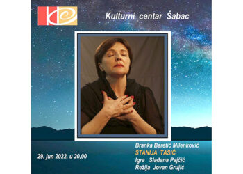 Sutra u Kulturnom centru izvedba monodrame