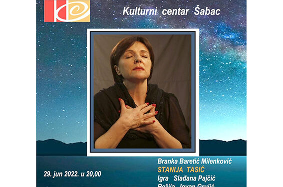 Sutra u Kulturnom centru izvedba monodrame