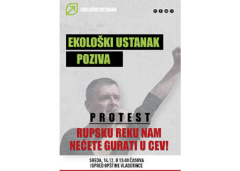 Protest Ekološkog ustanka u sredu u 13 časova ispred opštine Vlasotince.