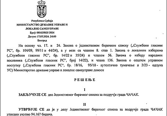 Sve čačanske nule