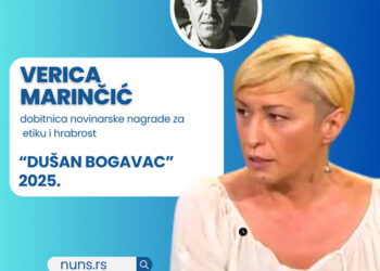 Verici Marinčić pripala novinarska nagrada „Dušan Bogavac“