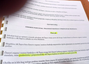 Bezakonje u Advokatskoj komori Šabac