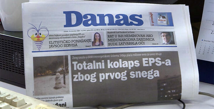 Na početku 2026. godine pretnje paljenjem redakcije dnevnog lista Danas