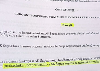 Bezakonje u Advokatskoj komori Šabac