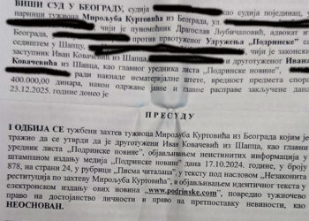 Odbijen tužbeni zahtev Miroljuba Kurtovića protiv „Podrinskih“